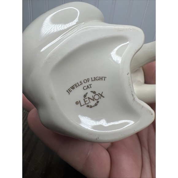 LENOX Jewels Of Light Cat Figurine 4.5" Curled Tail Blue Eyes Jeweled EUC! - Picture 9 of 11